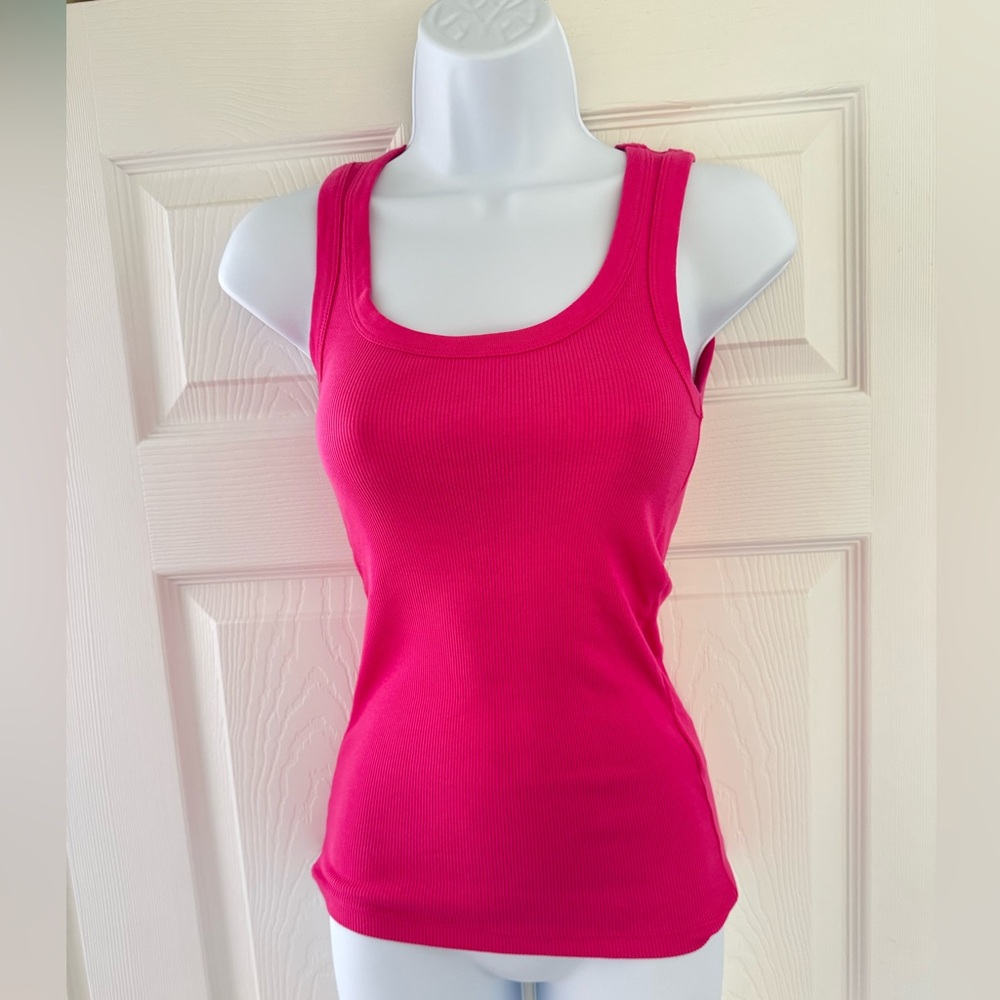 NEW HUGO BOSS Women's Pink Tank Top T-Shirt Ribbed Sleeveless Size XS